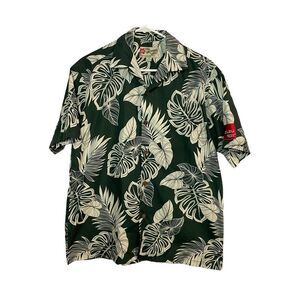 Halo Hattie‎ The Hawaiian Original Green Palms Floral Mens Short Sleeve Shirt M